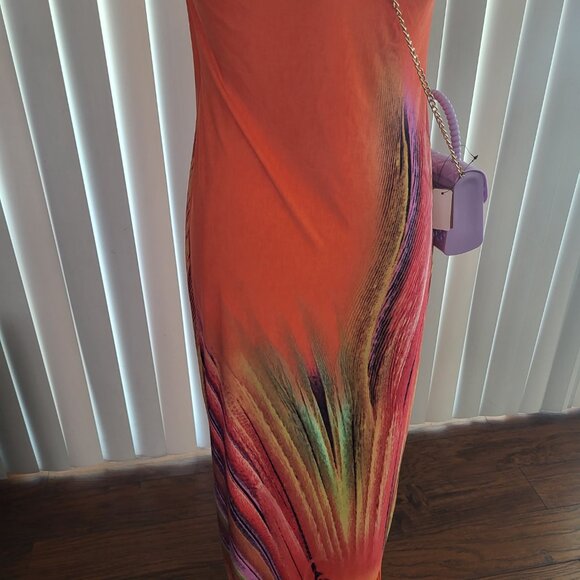 Orange/Multi color Tube Dress - Picture 5 of 5